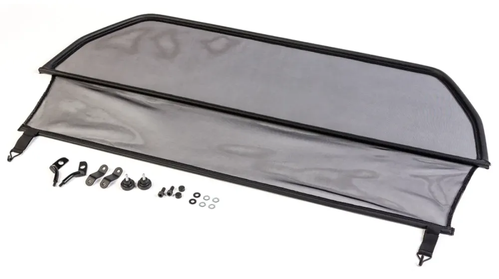 Black Wind Deflector For Jaguar XJS 4-Seater Convertible (1991-1996) - Foldable Mesh Design